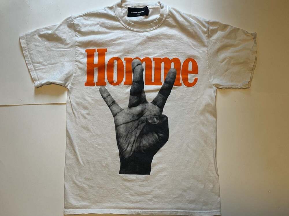 Homme + Femme Twisted Fingers Graphic Short Sleeve T-Shirt